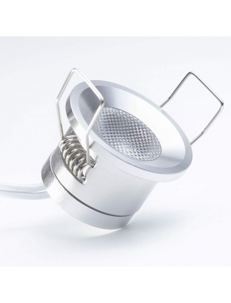 puntiluce 1w rotondo silver d.32 130lm 30d 12v 6000k luce fredda mini plug  2736