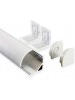 opaco Profilo LED Alluminio Barra Angolare 1Mt Strip 8-10MM Mod.1616 Rotondo
