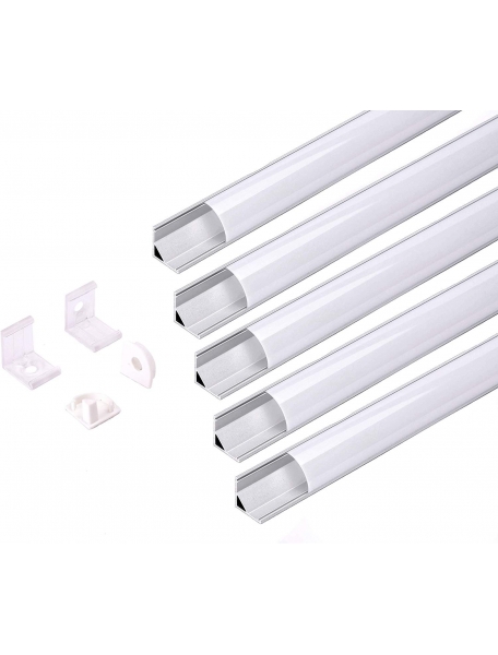 opaco Profilo LED Alluminio Barra Angolare 1Mt Strip 8-10MM Mod.1616 Rotondo