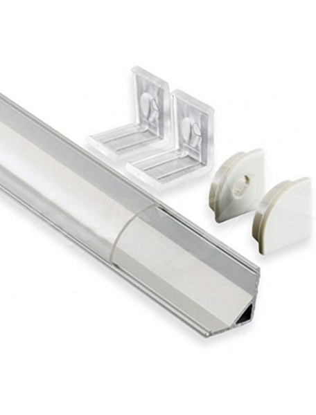 Profilo LED Alluminio Barra Angolare 1Mt Strip 8-10MM Mod.1616 Rotondo