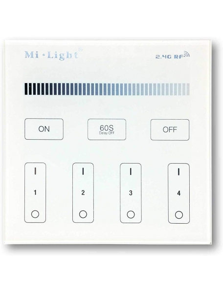 Controller da Parete Touch MiLight 2.4GHz 4Zone Dimmer Monocolore Mod B1 2203