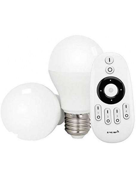 milight starter kit 2 lampadine e27 6w cct bianco dinamico e telecomando wifi 2.4ghz mi light  2554