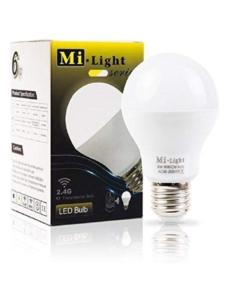 lampadina e27 400 lumen 120° 6w  dimmerabile luce calda e fredda  wifi 2.4g radiofrequenza mi light bulbo  0612