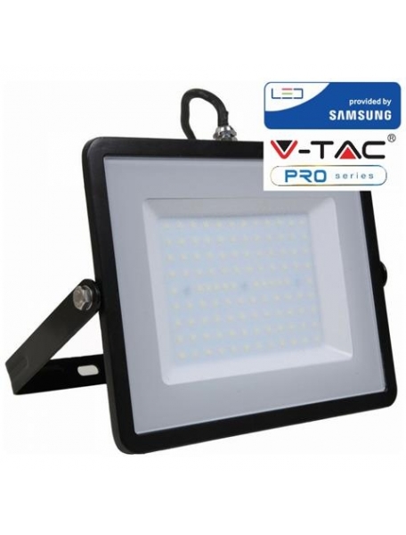 v tac faro led smd vt 100 ultrasottile chip samsung 100w ip65 luce calda colore nero 3000k sku 412