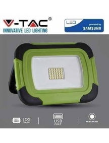 v tac pro vt 11r faretto led smd 10w ricaricabile a batteria multifunzione  con chip samsung luce fredda 6400k sku 502