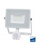 v tac faro led vt 30 s superslim chip samsung 30w ip65 luce calda 3000k con sensore di movimento e creuscolare sku 457