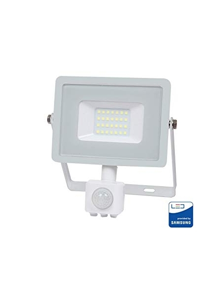 v tac faro led vt 30 s superslim chip samsung 30w ip65 luce calda 3000k con sensore di movimento e creuscolare sku 457