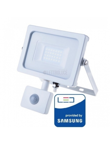 v tac faro led vt 50 s superslim chip samsung 50w ip65 luce calda 3000k con sensore di movimento e creuscolare sku 466