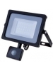 v tac faro led vt 20 s superslim nero chip samsung 20w ip65 luce calda 3000k con sensore di movimento e creuscolare sku 451