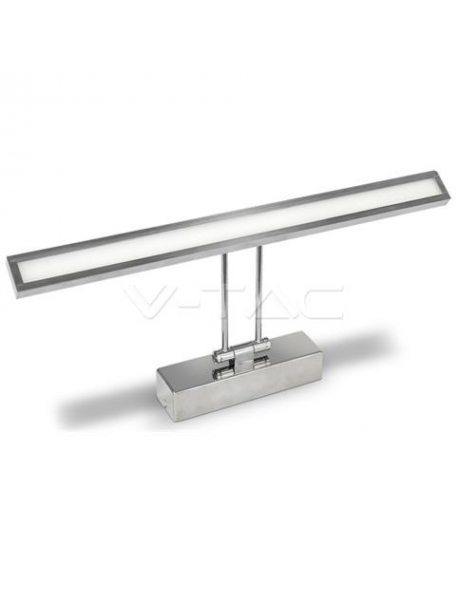 v tac vt 7009 lampada applique da specchio wall light cromata luce naturale 120° 600 lumen 8w sku 3900
