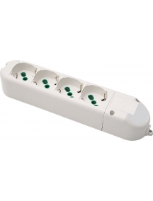 faeg 19604 multipresa senza cavo con 4 prese schuko bipasso 2p+t 16a p40 bianca  fg 19604