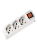 faeg 19638 multipresa universale 3 prese schuko bipasso 2p+t 10a 16a p40 con cavo 3 metri e interruttore fg19638