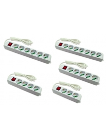 faeg 19628 multipresa universale 5 prese schuko bipasso 2p+t 10a 16a p40 con cavo e interruttore fg19628