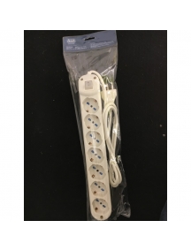 faeg 19633 multipresa universale 7 prese schuko bipasso 2p+t 10a 16a p40 con cavo  e interruttore fg19633