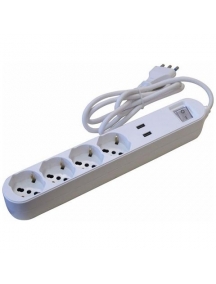 faeg 20803 multipresa 4 schuko bipasso p40 2 usb 5v 1a con interruttore fg 20803