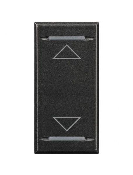 bticino copritasto 2 funzioni con simbolo su  giu' con lenti illuminabili 1 posto axolute scura bticino  hs4911ah