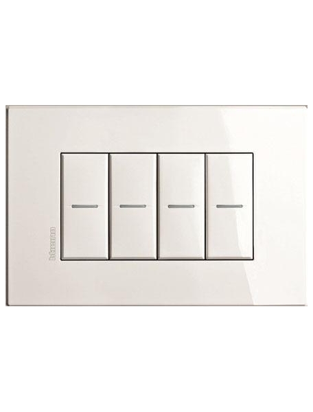 bticino axolute air placca 4 moduli 4 posti bianca bticino hw4804hd