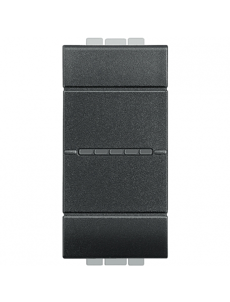 bticino livinglight pulsante unipolare 10a assiale 1 posto 1 modulo antracite  bticino l4055n