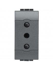 bticino livinglight  presa 10a 2p+t 1 posto antracite bticino l4113