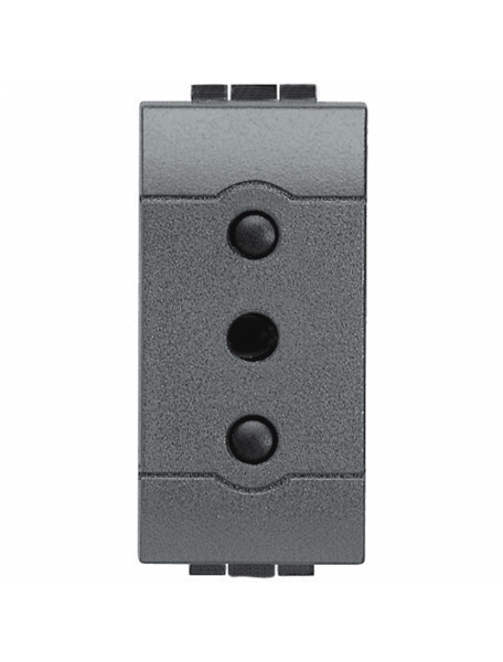 bticino livinglight  presa 10a 2p+t 1 posto antracite bticino l4113