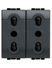 bticino living international presa duplex bipasso 10 16a 2 posti bticino l4180/2