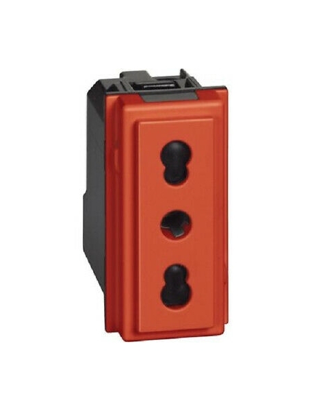 bticino living international presa bipasso 10 16a 1 posto rossa bticino l4180r