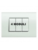 bticino  living light  placca 4 posti bianca bticino lna4804bi
