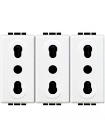 bticino living light  presa triplex bipasso 10 16a 3 posti bticino n4180/3