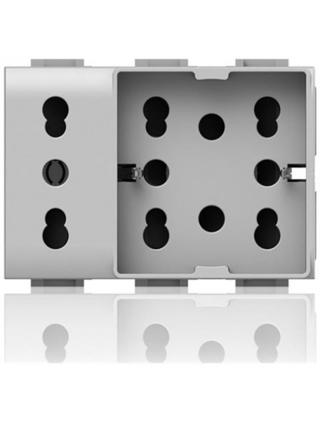 bticino matix  presa bipasso e schuko side bianca più bipasso bticino 4bx4b.am.h21.xl