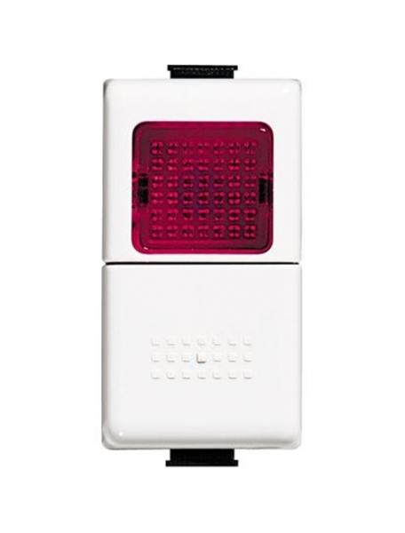 bticino matix  pulsante unipolare no 10a con diffusore rosso bticino am5057r