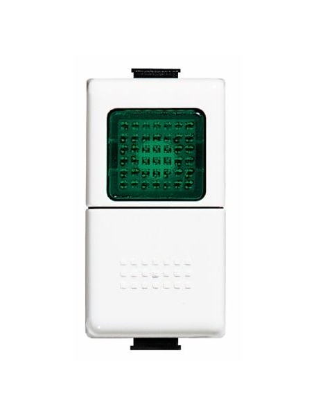bticino matix  pulsante unipolare no 10a con diffusore verde bticino am5057v
