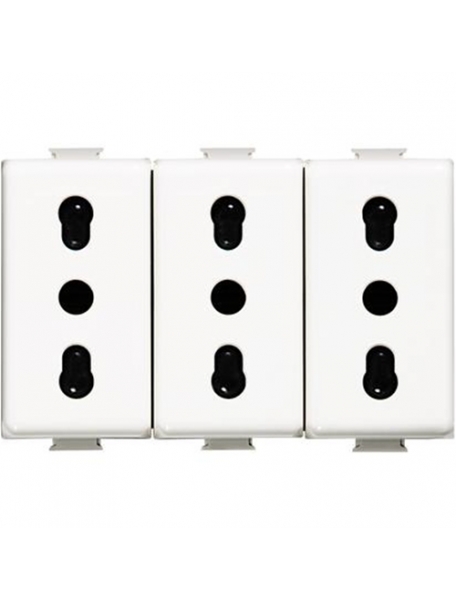 bticino matix   presa triplex bipasso 10a 16a bticino am5180/3