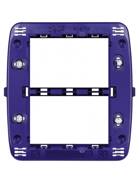 bticino living international  supporto 3+3 moduli per placche tonde quadre bticino ln4726