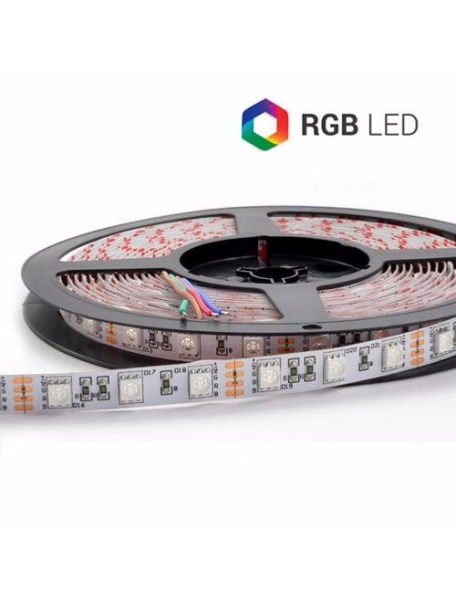 strip striscia led 12v ip65 72w smd5050 RGB  5 metri elt019