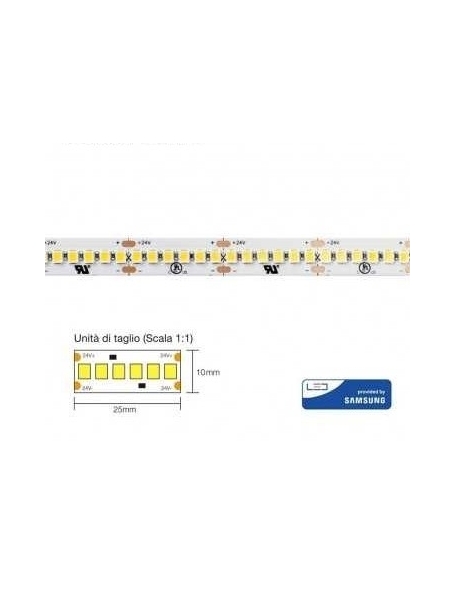 Strip led con 1200 smd2835 marca samsung  ip20 24v 26w a  metro 130w 2700k