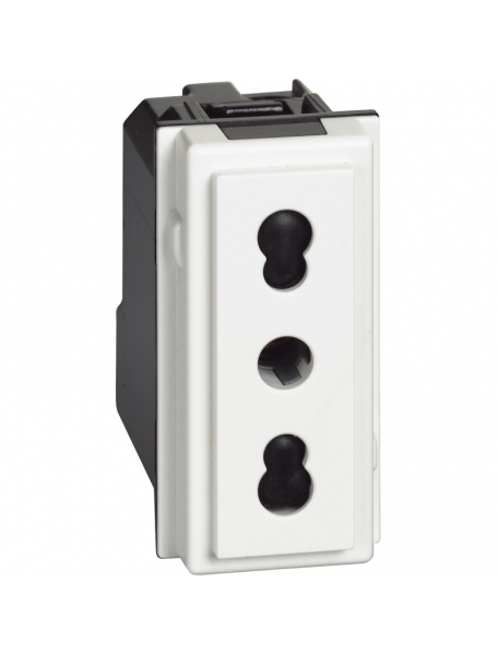 bticino living now  presa bipasso 2p + t 10a 16a 250vac colore bianco bticino kw4180
