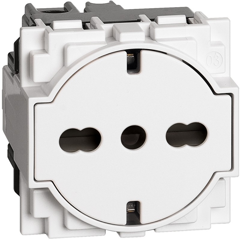 BTICINO LIVING NOW Presa Bipasso 2P+T 16A 250V 1 Modulo Rosso - KR4180 - Serie Living Now