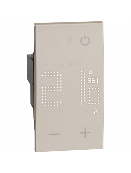 bticino living now termostato ambiente elettronico 230v colore  sabbia bticino km4441