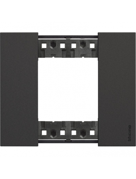 bticino living now placca nera due posti  tecnopolimero bticino ka4802kg