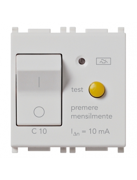 vimar plana interruttore magneto termico differenziale  1p+n c10 10ma bianco vimar 14411.10