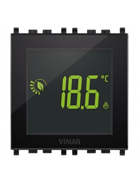 vimar eikon evo eikon arké  plana  termostato elettronico universale nero touch screen 2 moduli vimar 02950