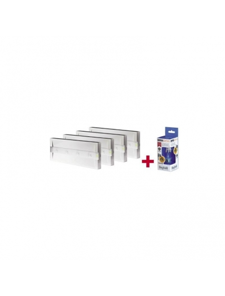 beghelli emergenza kit up led 4 pezzi 824s piu 1 pezzo  56305 beghelli 824sk