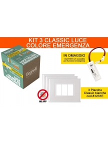 beghelli kit 3 classic luce colore em beghelli 81137