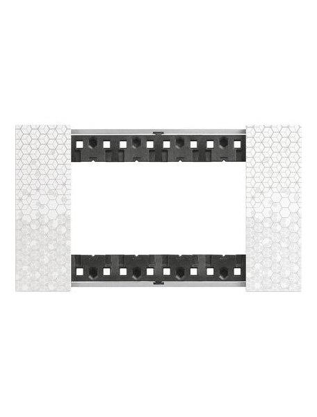 bticino placca living now 4 moduli  pixel plastica effetto pixel ka4804mw