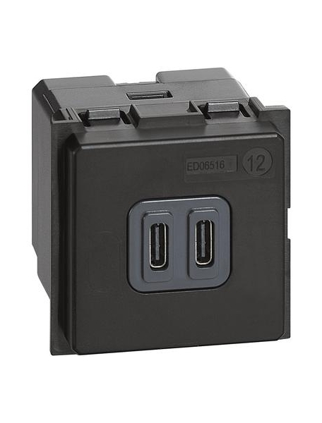 bticino living now caricatore usb tipo c 3a 2 moduli bticino k4286c2