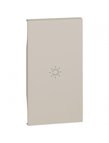 bticino living now cover con simbolo luce per art k4001, k4003, k4004  k4004l  k4005 k4034  2 moduli sabbia bticino km01m2a
