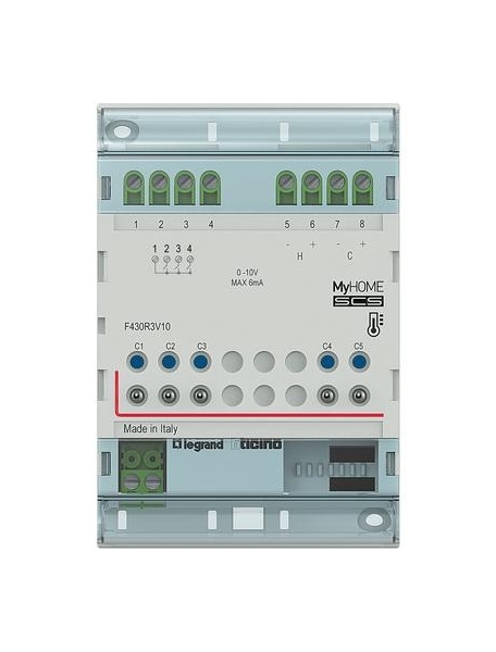 bticino my home attuatore din 3 uscite +2x0 10v bus bticino f30r3v10