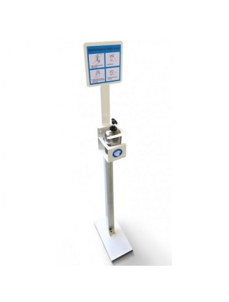 colonnina piantana in metallo con porta dispenser erogatore gel igienizzante disinfettante 50152