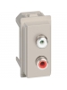 bticino living now modulo doppio rca audio 1 modulo sabbia  bticino km4269r