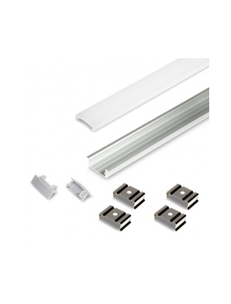 profilo in alluminio da incasso cc31 2 metri cover trasparente 2109